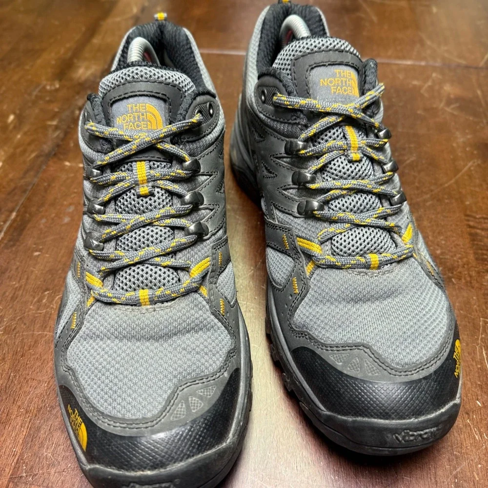 The North Face Hedgehog Fastpack Mens 9 Grey Yellow Hiking Shoes NF00CDF8
